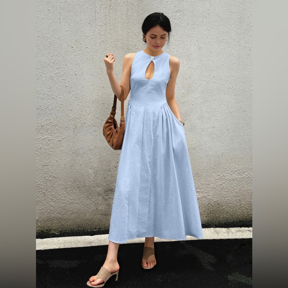 Commense Light Blue Sleeveless Maxi